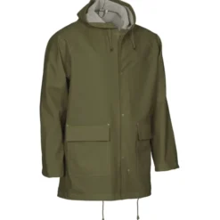 Elka Outdoor regnjakke PU/PVC, olivengrøn, str. 2XL