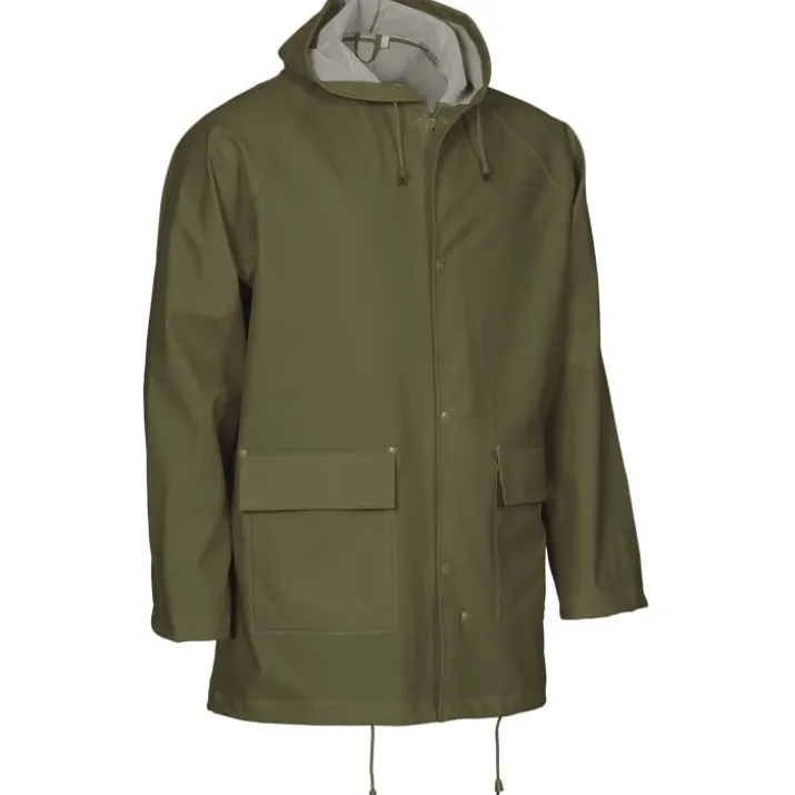 Elka Outdoor regnjakke PU/PVC, olivengrøn, str. 2XL