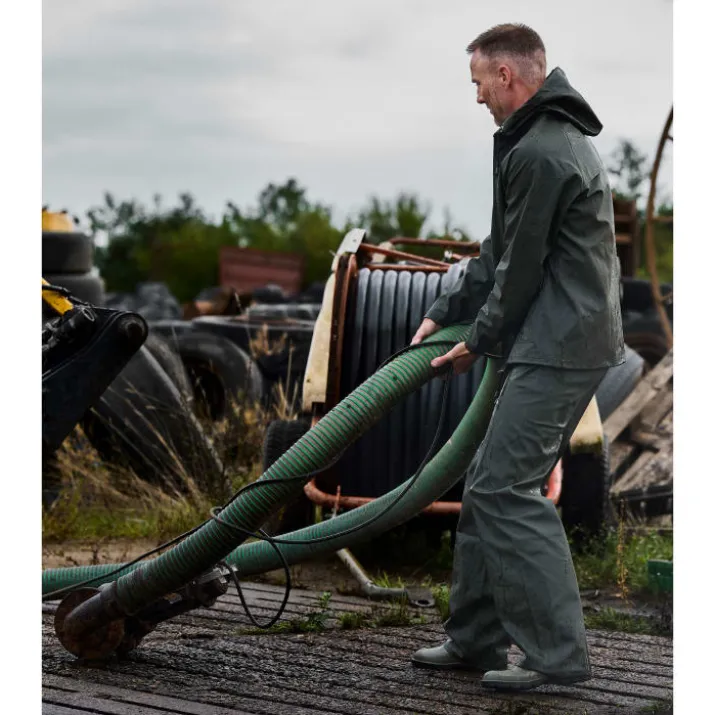 Elka Outdoor regnjakke PU/PVC, olivengrøn, str. 2XL