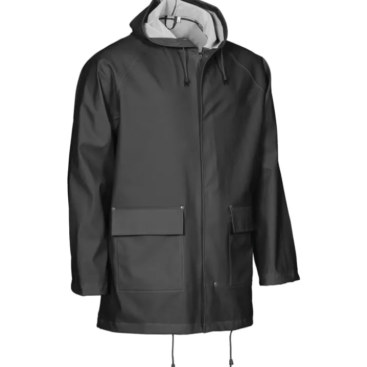 Elka Outdoor regnjakke PU/PVC, sort, str. 2XL