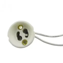 Fatning GU10 med ledning bagud, hvid