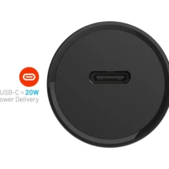 Fixed universal biloplader, USB-C, sort