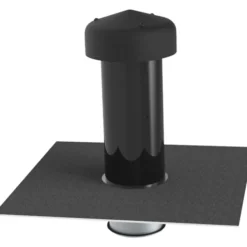 Fixnordic ventilationshætte, Ø125 mm, integreret tagpap, kondensindsats, sort