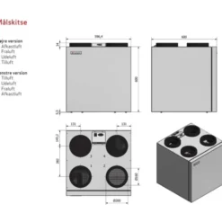 Genvex ECO 360R ventilationsanlæg med varmegenvinding, liggende, Ø160 mm