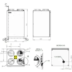 Genvex ECO 375 Tl ventilationsanlæg med varmegenvinding, PET veksler, Ø160 mm