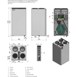 Genvex ECO 275 ventilationsanlæg med varmegenvinding, Ø160 mm