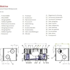 Genvex Premium Preheat 500 R ventilationsanlæg med varmepumpe, Ø200 mm