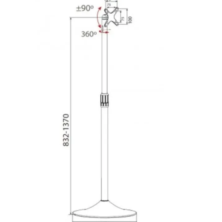 Gulvstander fjernsyn med tiltning, 13-27"/22kg