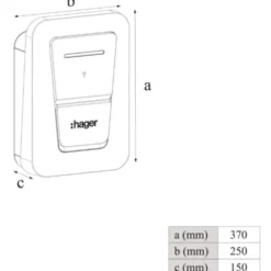 Hager ladeboks med fastgjort kabel, type 2, 11kW