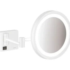 Hansgrohe AddStoris makeup spejl med lys, mat hvid