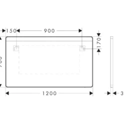 Hansgrohe Xarita Lite Q spejl med lys, sensor, 120x70 cm, hvid