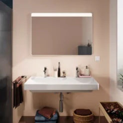 Hansgrohe Xarita Lite Q spejl med lys, 100x70 cm, hvid