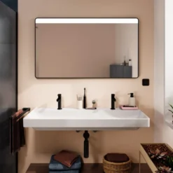 Hansgrohe Xarita Lite Q spejl med lys, 120x70 cm, sort