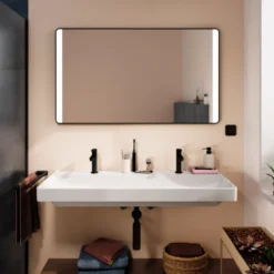 Hansgrohe Xarita Lite Q spejl med lys, 120x70 cm, sort