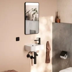 Hansgrohe Xarita Lite Q spejl med lys, 36x70 cm, sort