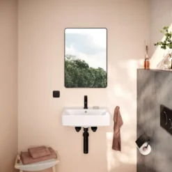 Hansgrohe Xarita Lite Q spejl med lys, 50x70 cm, sort