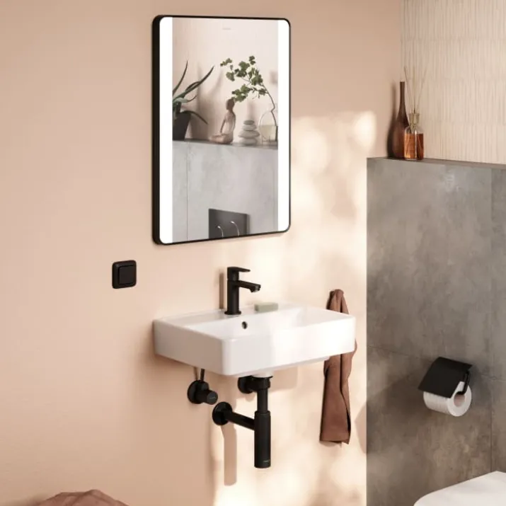 Hansgrohe Xarita Lite Q spejl med lys, 50x70 cm, sort