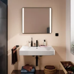 Hansgrohe Xarita Lite Q spejl med lys, 80x70 cm, sort