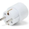 Heatcom Hybrid adapter stik, DK til schuko stik, hvid
