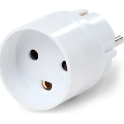 Heatcom Hybrid adapter stik, DK til schuko stik, hvid