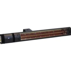 Heat1 infrarød terrassevarmer slank m/fjernbetjening, 660-2000W, sort