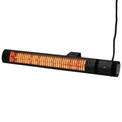 Heat1 infrarød terrassevarmer slank m/fjernbetjening, 660-2000W, sort