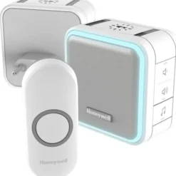 Honeywell Home dørklokke, til stikkontakt, trådløs, 150 m, lys, hvid
