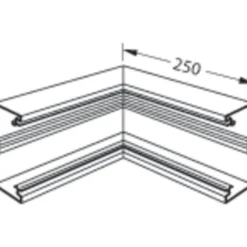 Indvendigt hjørnestykke til Tehalit installationskanal 70/130mm