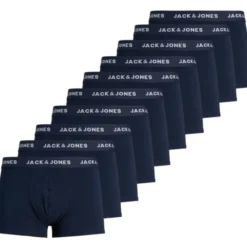 Jack & Jones Solid boxershorts 10-pak, marineblå, str. 2XL
