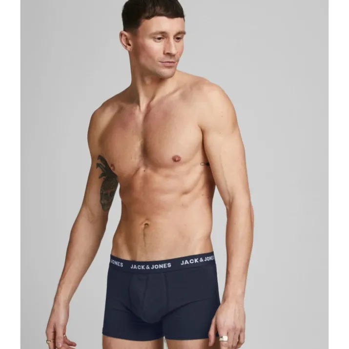 Jack & Jones Solid boxershorts 10-pak, marineblå, str. 2XL