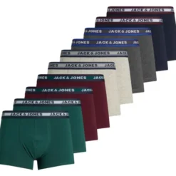 Jack & Jones Solid boxershorts 10-pak, mørkegrøn, str. 2XL