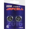 Japcell CR2016 batterier, 2 stk.