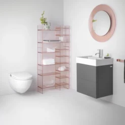 Kartell Laufen All Saints spejl med lys, lyserød