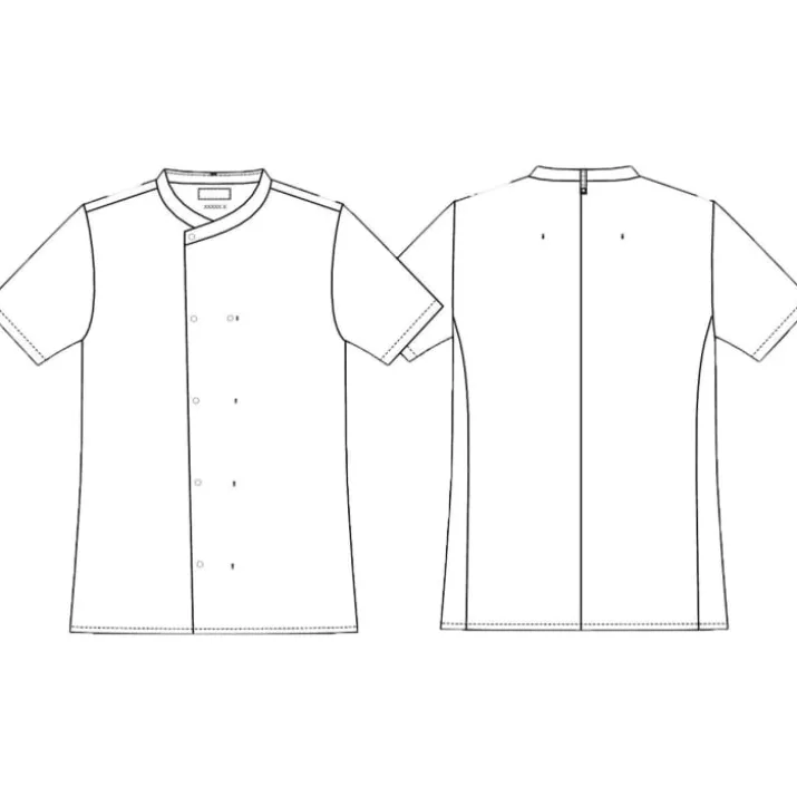 Kentaur kokkejakke med korte ærmer, hvid, str. 2XL
