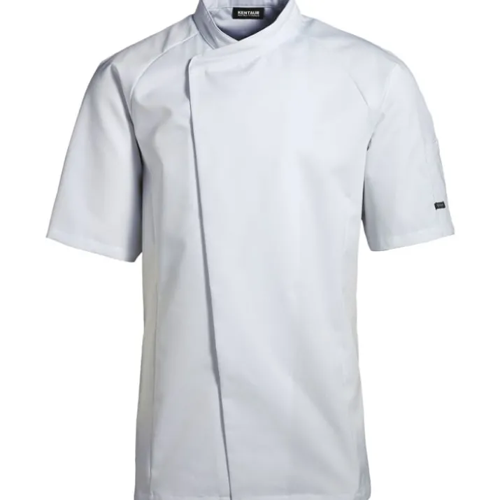 Kentaur kokkejakke med korte ærmer, hvid, str. 2XL