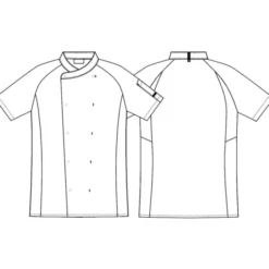 Kentaur kokkejakke med korte ærmer, hvid, str. 2XL