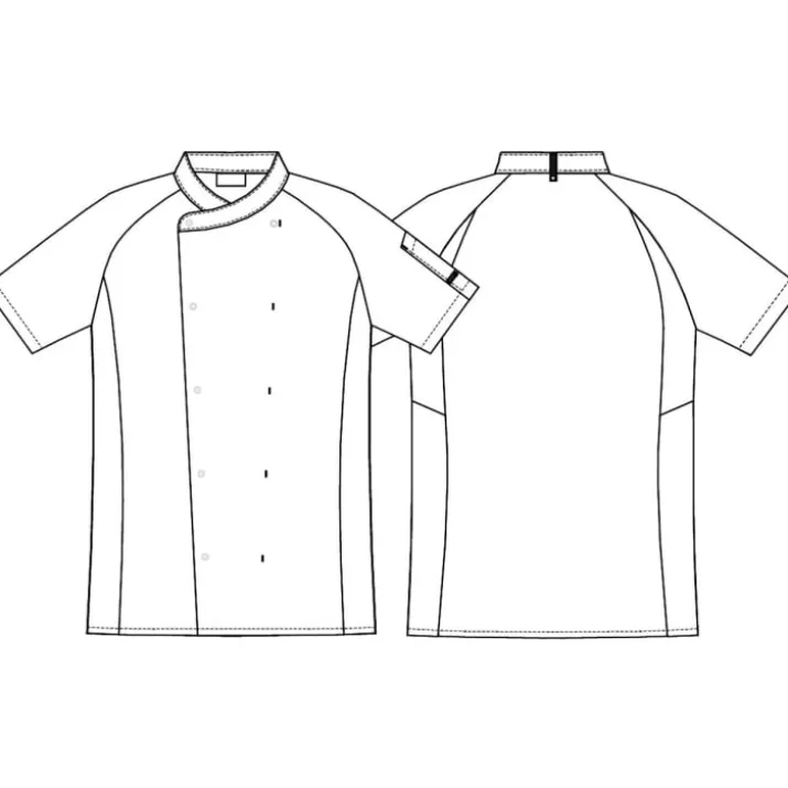 Kentaur kokkejakke med korte ærmer, hvid, str. 2XL