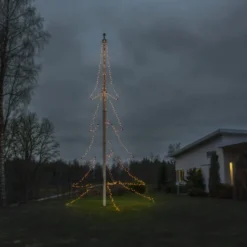 Konstsmide lyskæde til flagstang, 408 ravfarvede lys, 9 meter