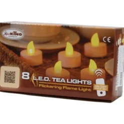 8 LED fyrfadslys med fjernbetjening
