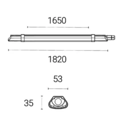 4lite Advantage lysarmatur, 25W, 150 cm
