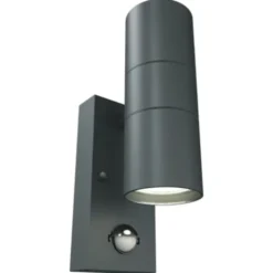 4lite Marinus Sleek udendørs væglampe med sensor, antracit
