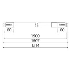 4lite T8 lysstofrør, 12W/22W, 150 cm