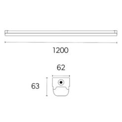 4lite Torre lysarmatur med nødlys & sensor, 20-40W, 120 cm
