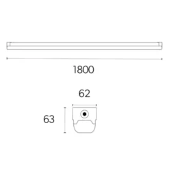 4lite Torre lysarmatur med sensor, 30-60W, 180 cm
