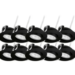 4lite Vinovia indbygningsspots, 10-pak, sort