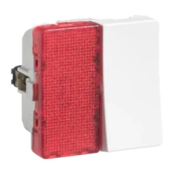 LK Fuga afbryder 1-pol med rød lampe 1 modul, hvid