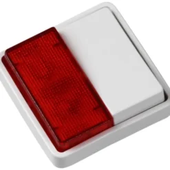 LK Fuga afbryder 1-pol med rød lampe 1 modul, hvid
