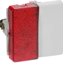 LK Fuga afbryder 1-pol med rød lampe 1 modul, lysegrå