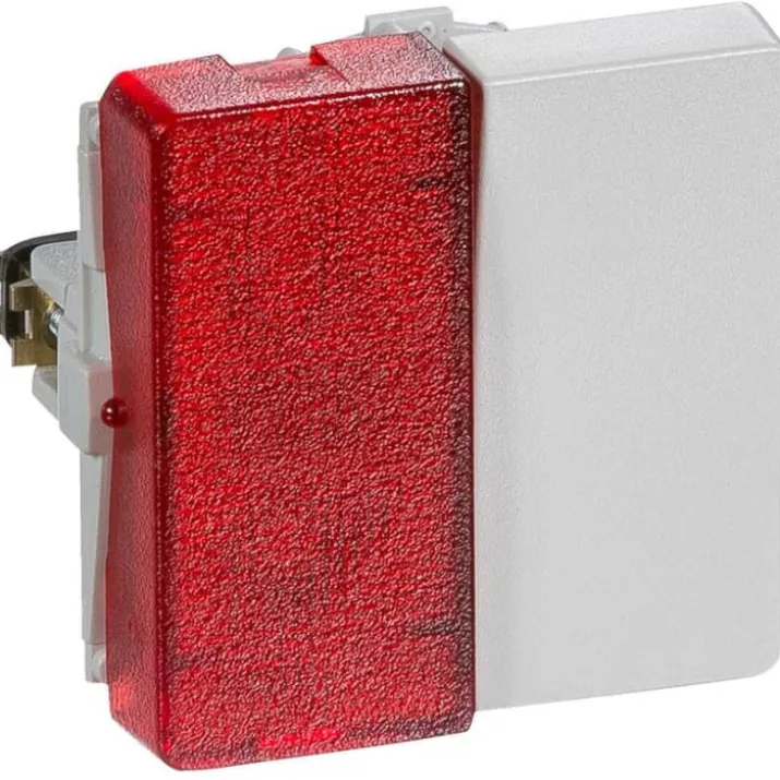 LK Fuga afbryder 1-pol med rød lampe 1 modul, lysegrå