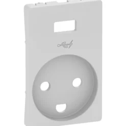 LK Fuga afdækning for stikkontakt med USB med jord, hvid